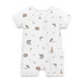 Aster and Oak Native Animals SS Zip Romper