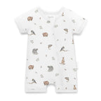 Aster and Oak Native Animals SS Zip Romper