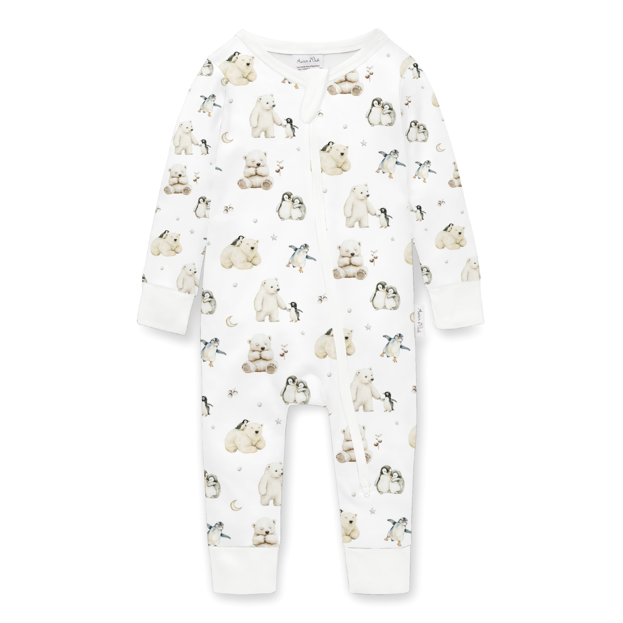 Aster & Oak Polar Friends Zip Romper