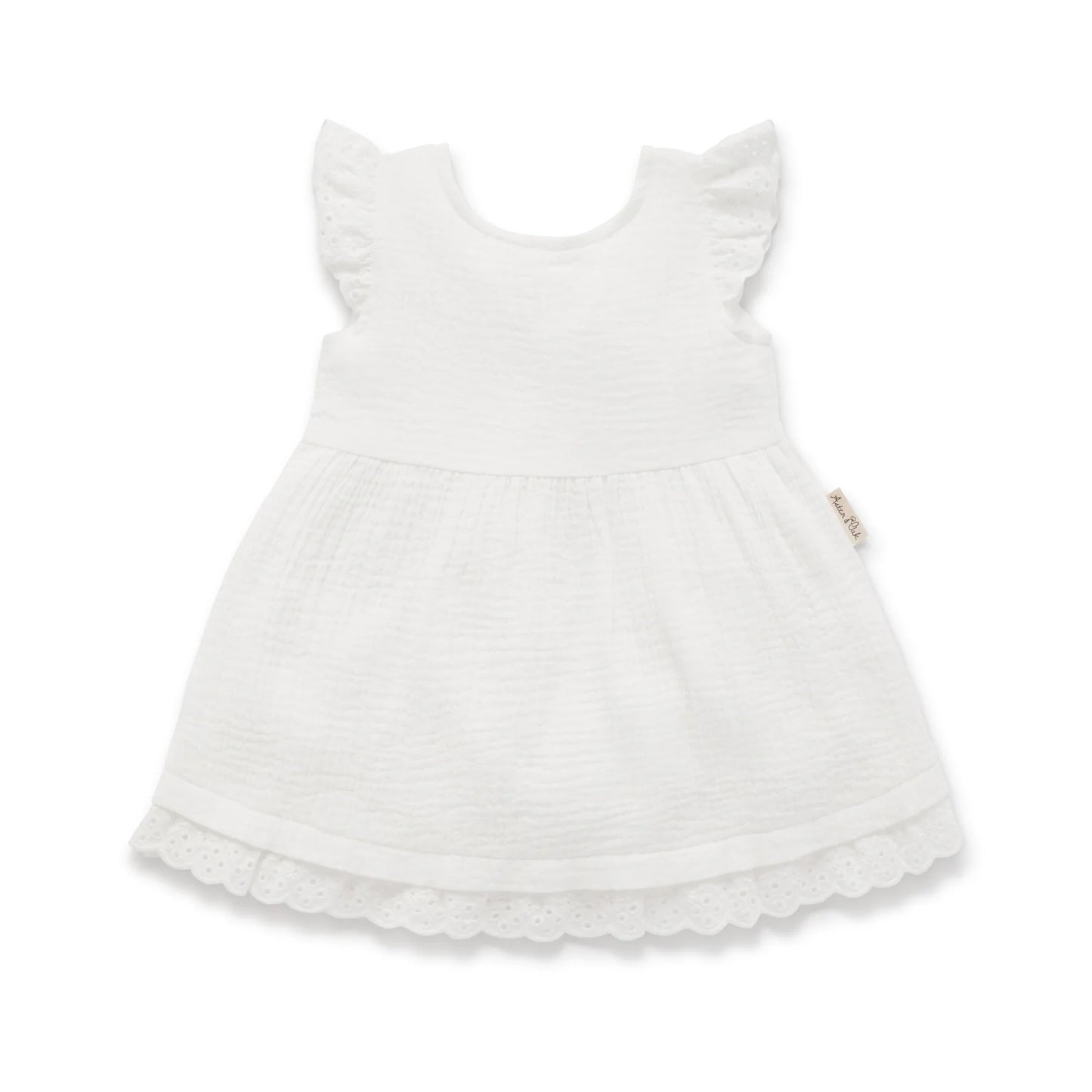 Aster & Oak - White Muslin Flutter Dress