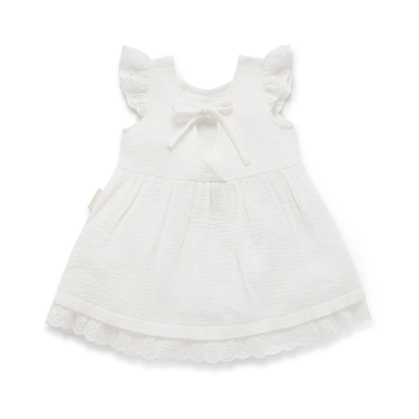 Aster & Oak - White Muslin Flutter Dress