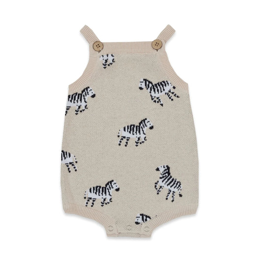 Aster & Oak - Zebra Knit Romper