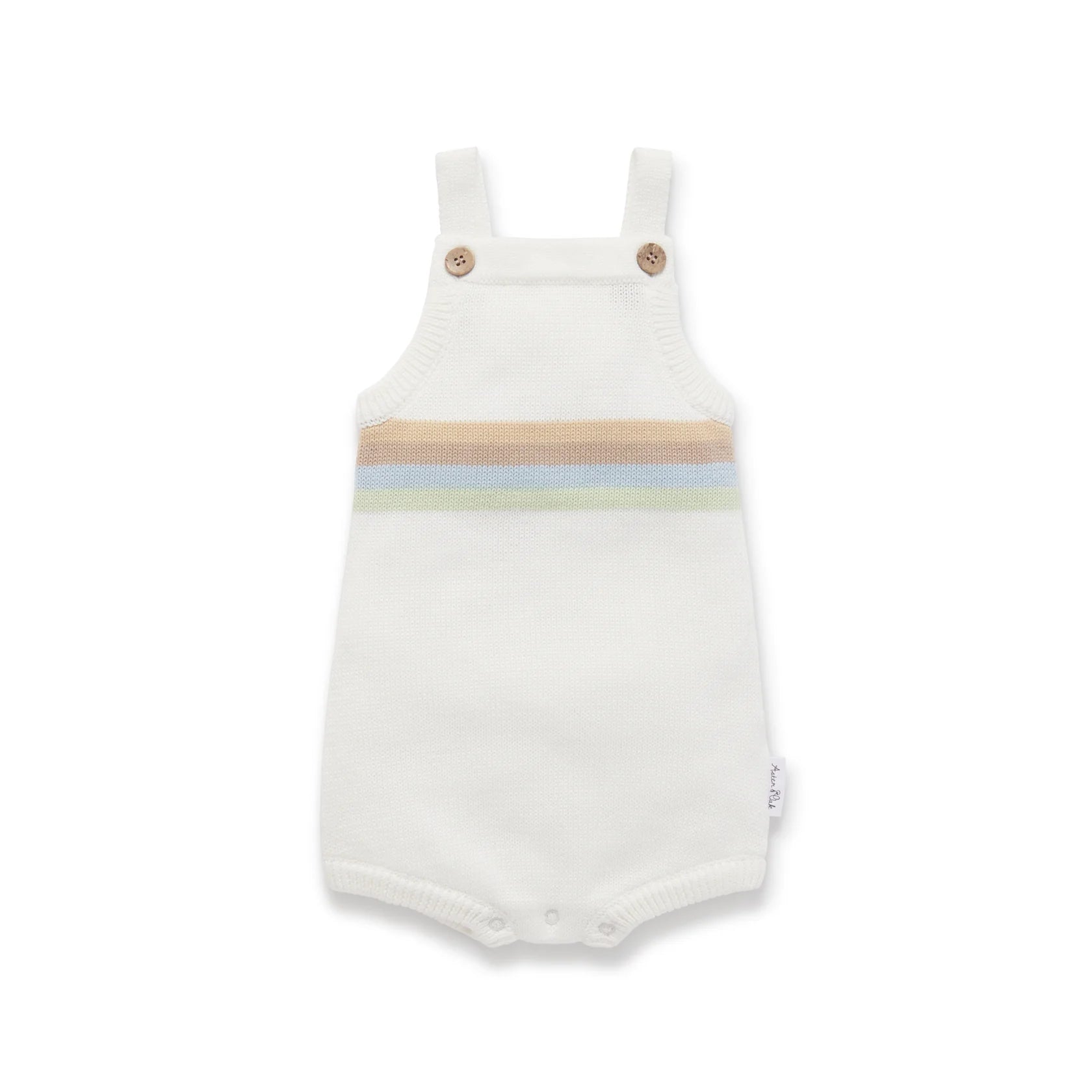 Aster & Oak - Sage Rainbow Stripe Knit Romper
