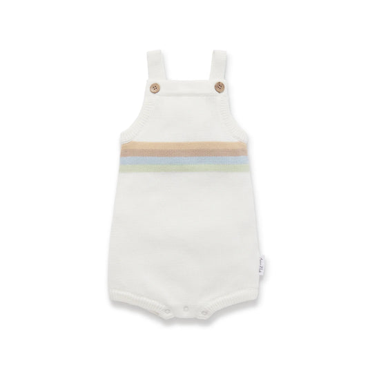 Aster & Oak - Sage Rainbow Stripe Knit Romper