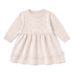 Aster & Oak Oatmeal Pointelle Knit Dress