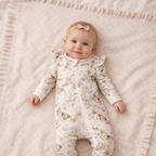 Aster & Oak Oatmeal Ruffle Knit Blanket