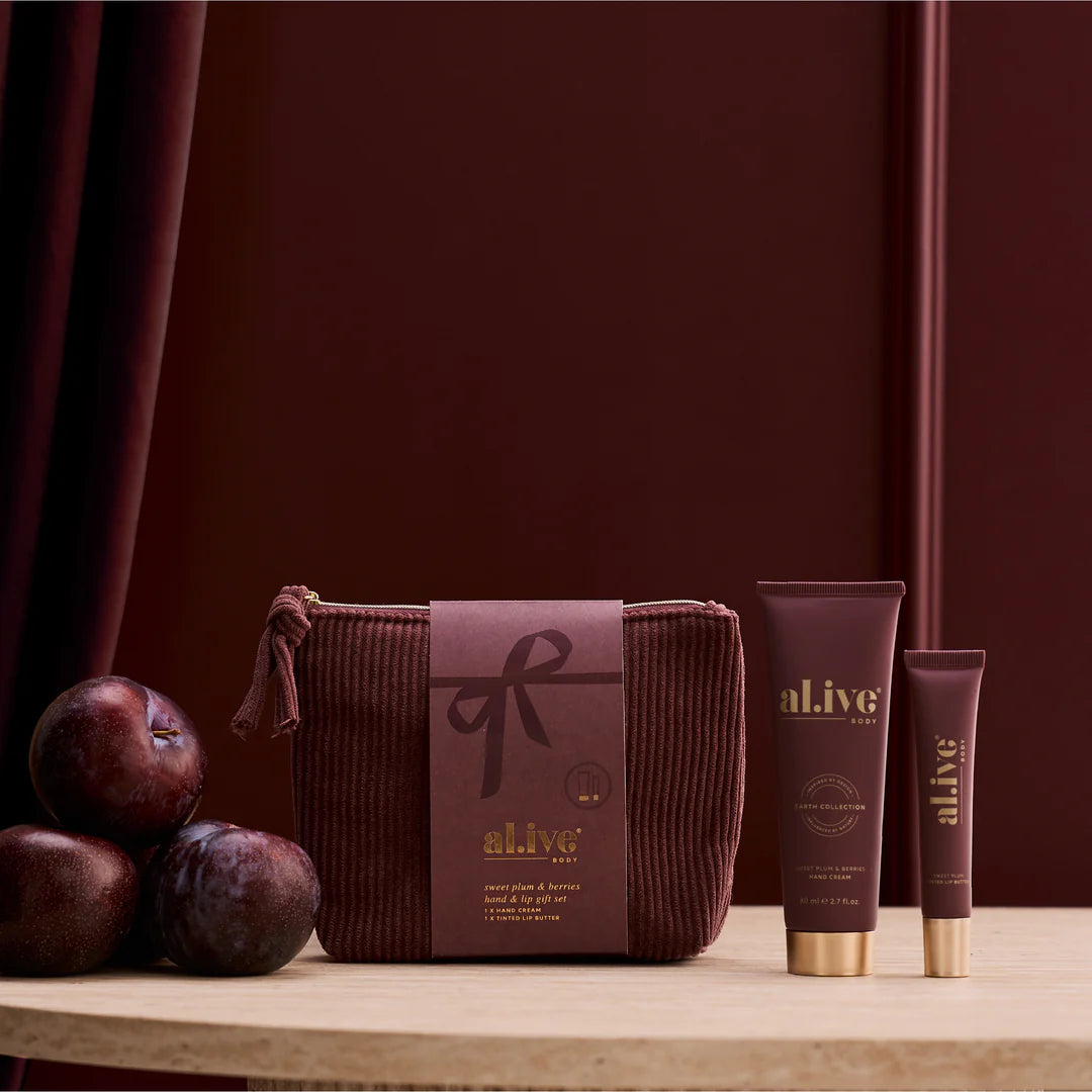 Al.ive Body hand & lip gift set sweet plum & berries