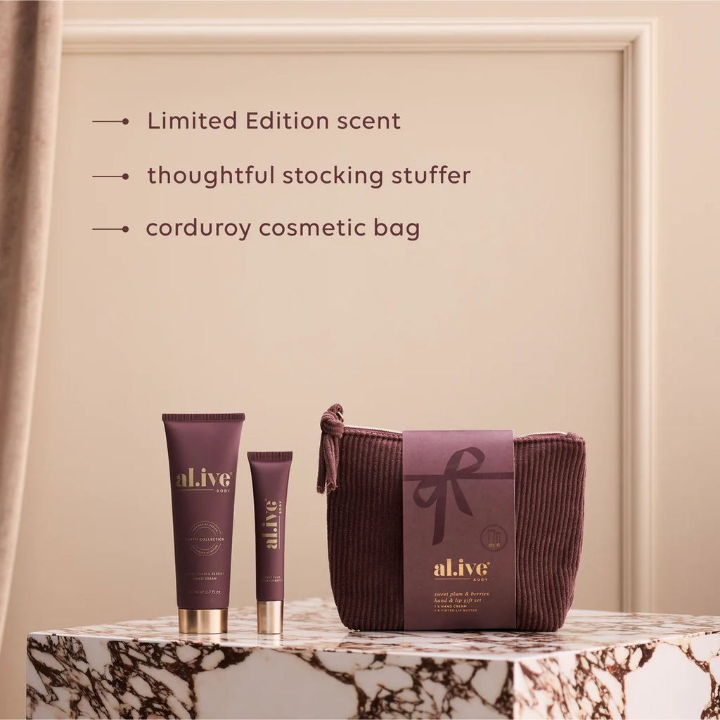 Al.ive Body hand & lip gift set sweet plum & berries