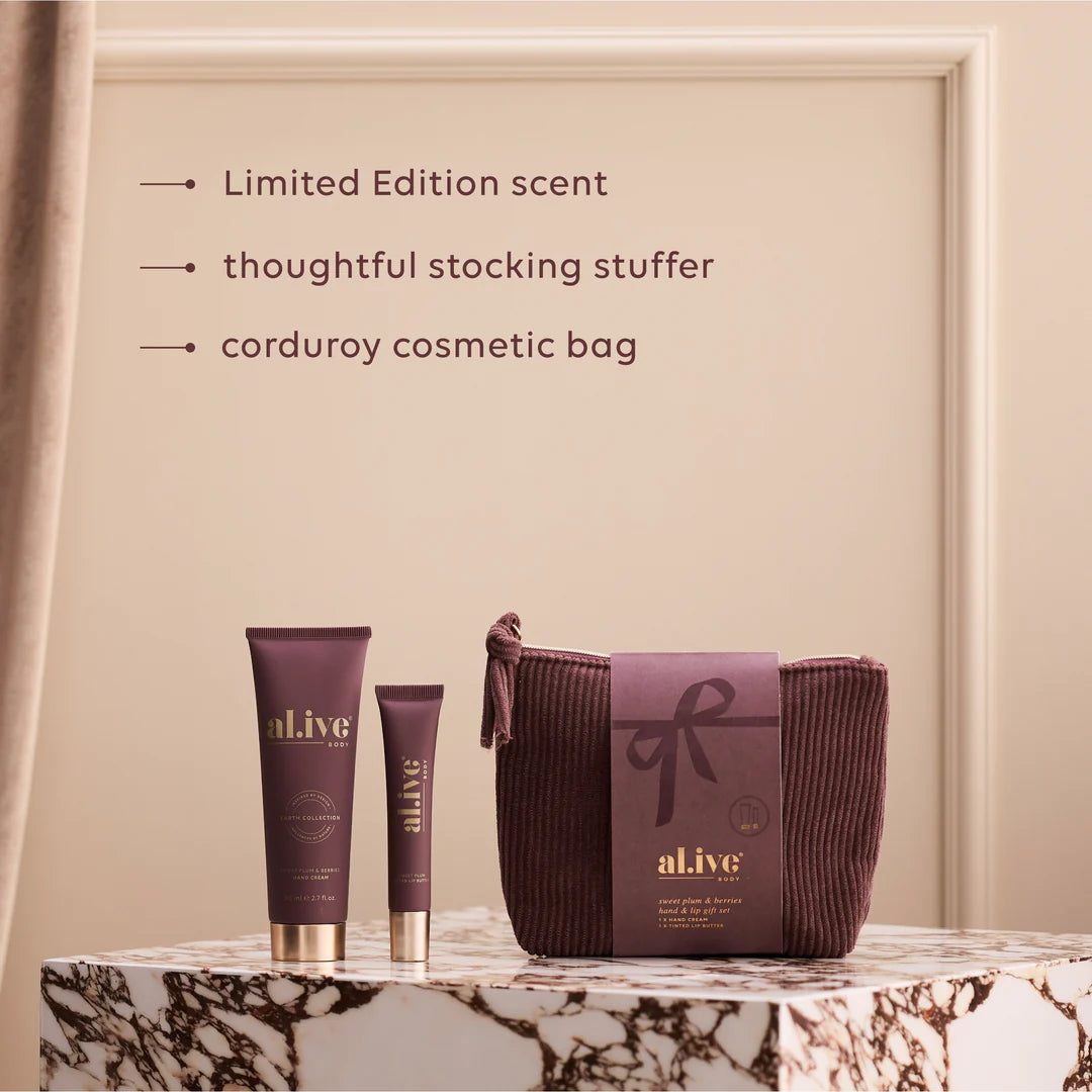 Al.ive Body hand & lip gift set sweet plum & berries