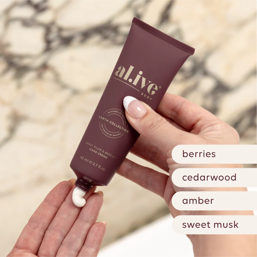 Al.ive Body hand cream cracker sweet plum & berries