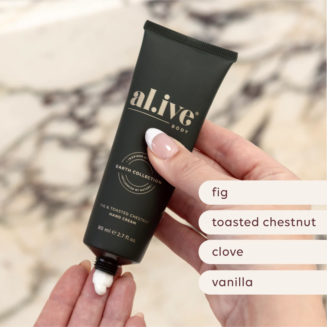 Al.ive Body hand cream cracker fig & toasted chestnut