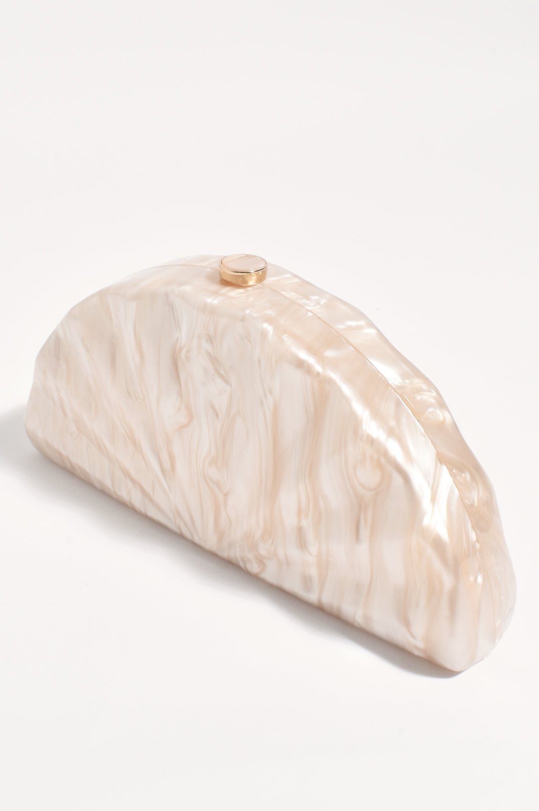 Adorne- Pia Fan Shell Resin Structured Clutch purse