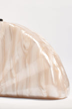 Adorne- Pia Fan Shell Resin Structured Clutch purse