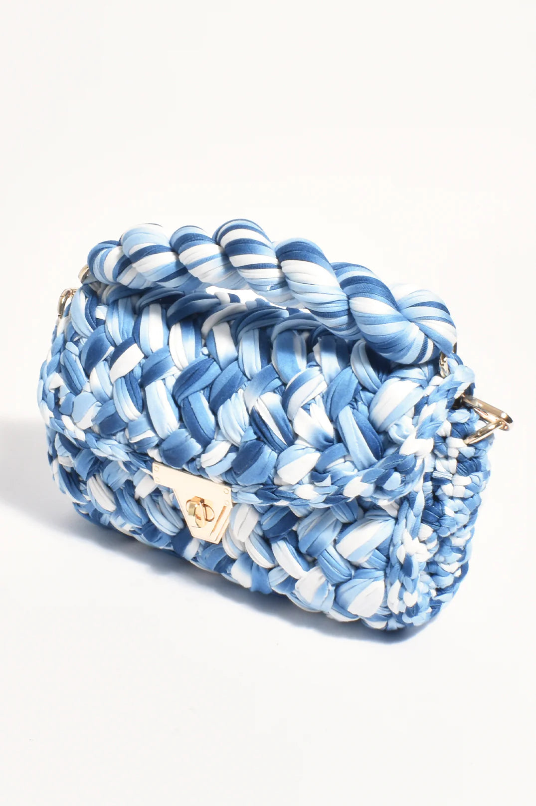 Annabel Chunky Plaited Handbag (Blue)