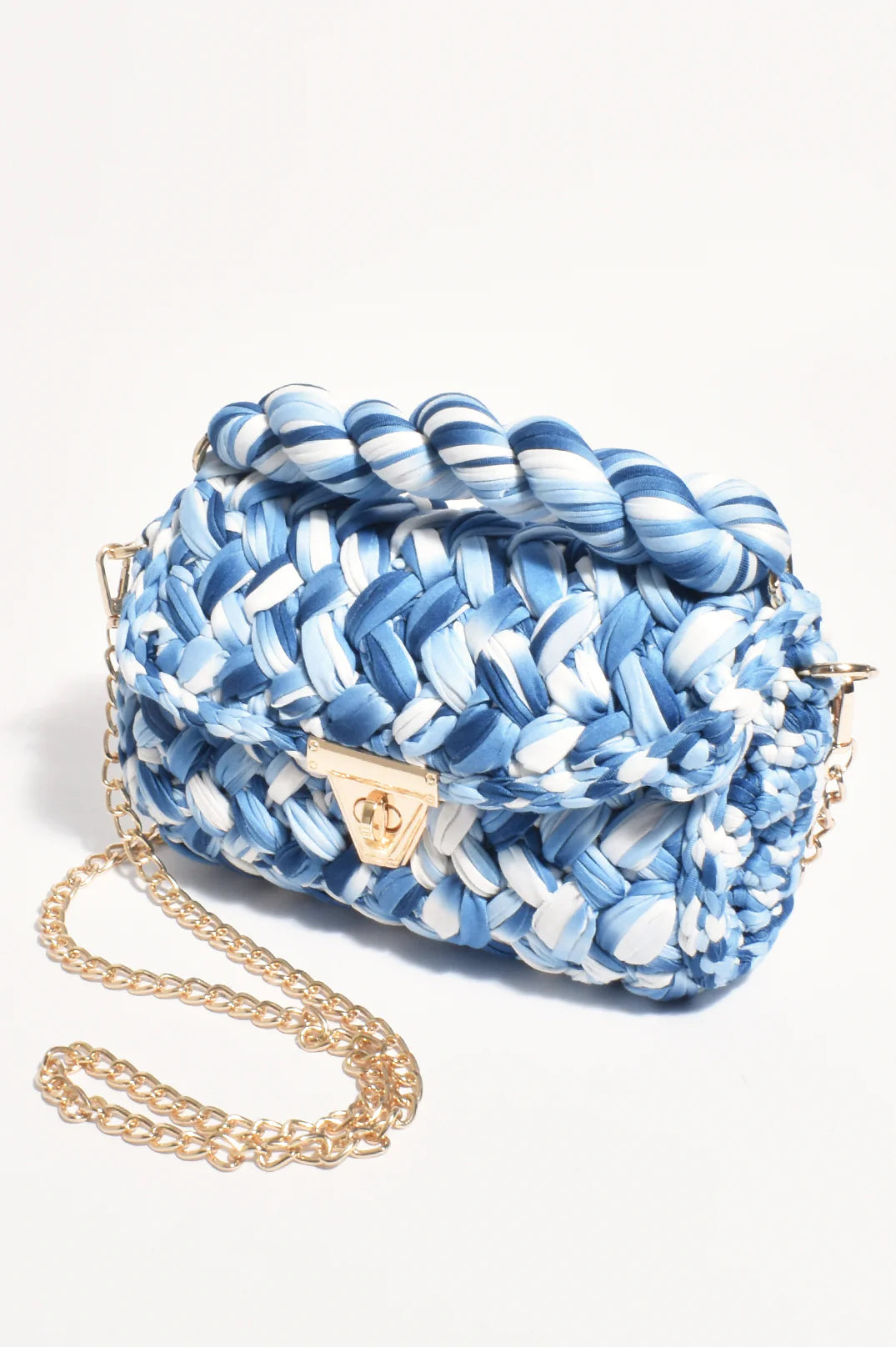 Annabel Chunky Plaited Handbag (Blue)