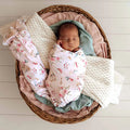Snuggle Hunny - Alice’s Tea Party Organic Jersey Wrap & Topknot Set