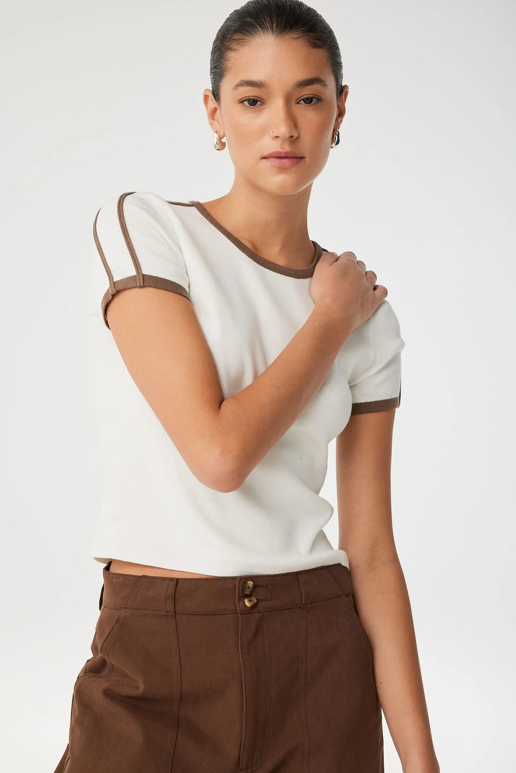 ARCAA Mischa Tee - Cream & Cacao