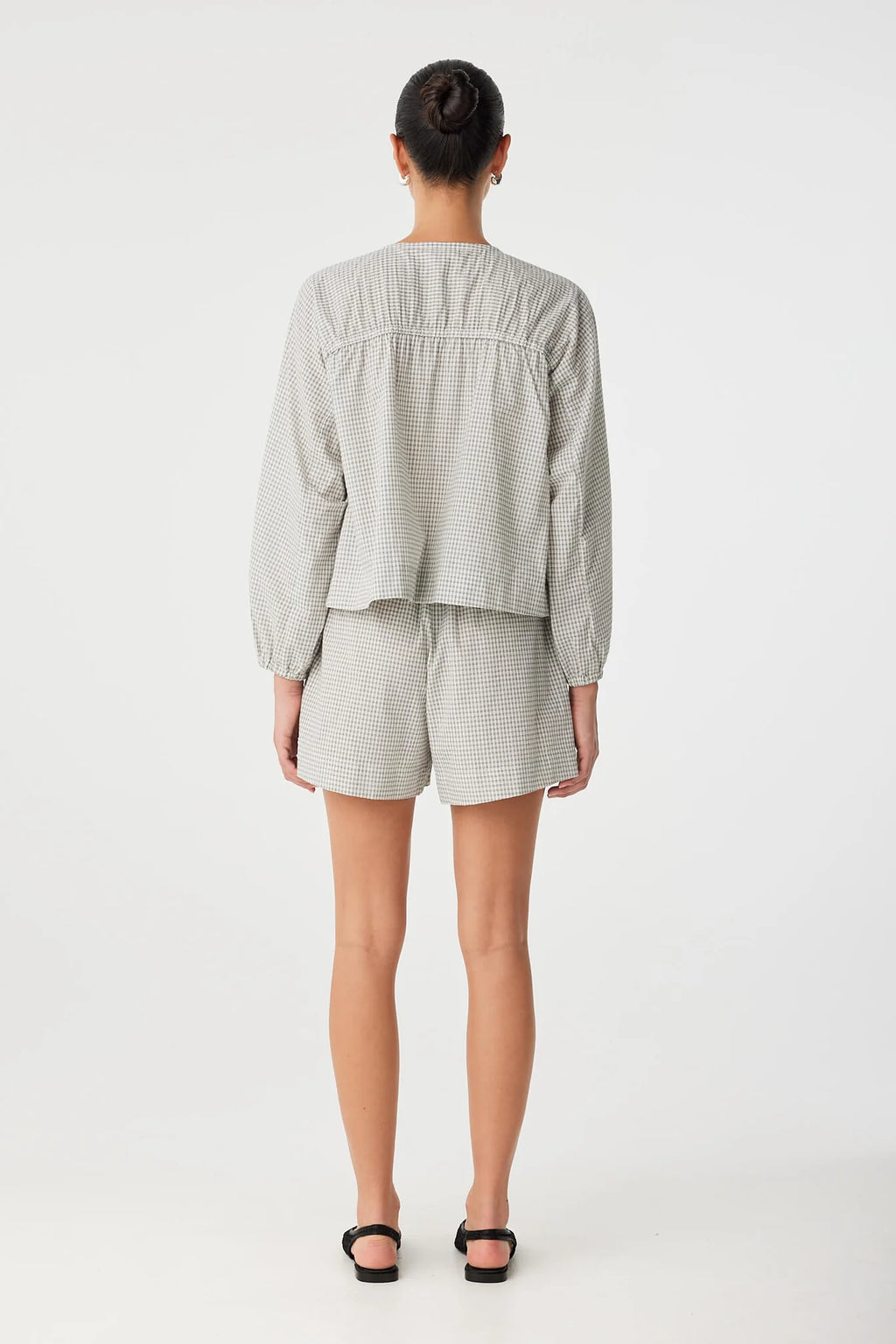 ARCAA Chloe Tie Ft Blouse - Black Check