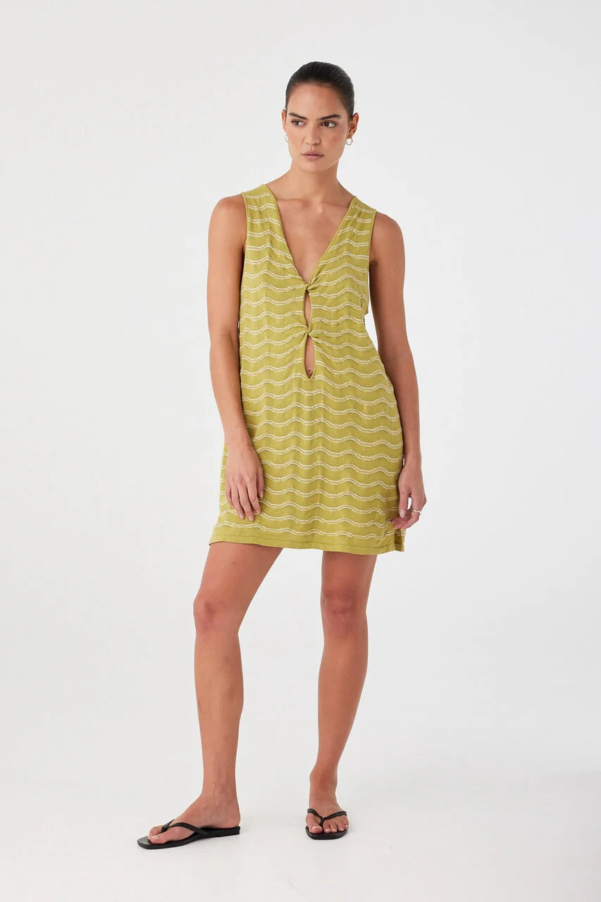 ARCAA Onda Shift Dress - Matcha Wave
