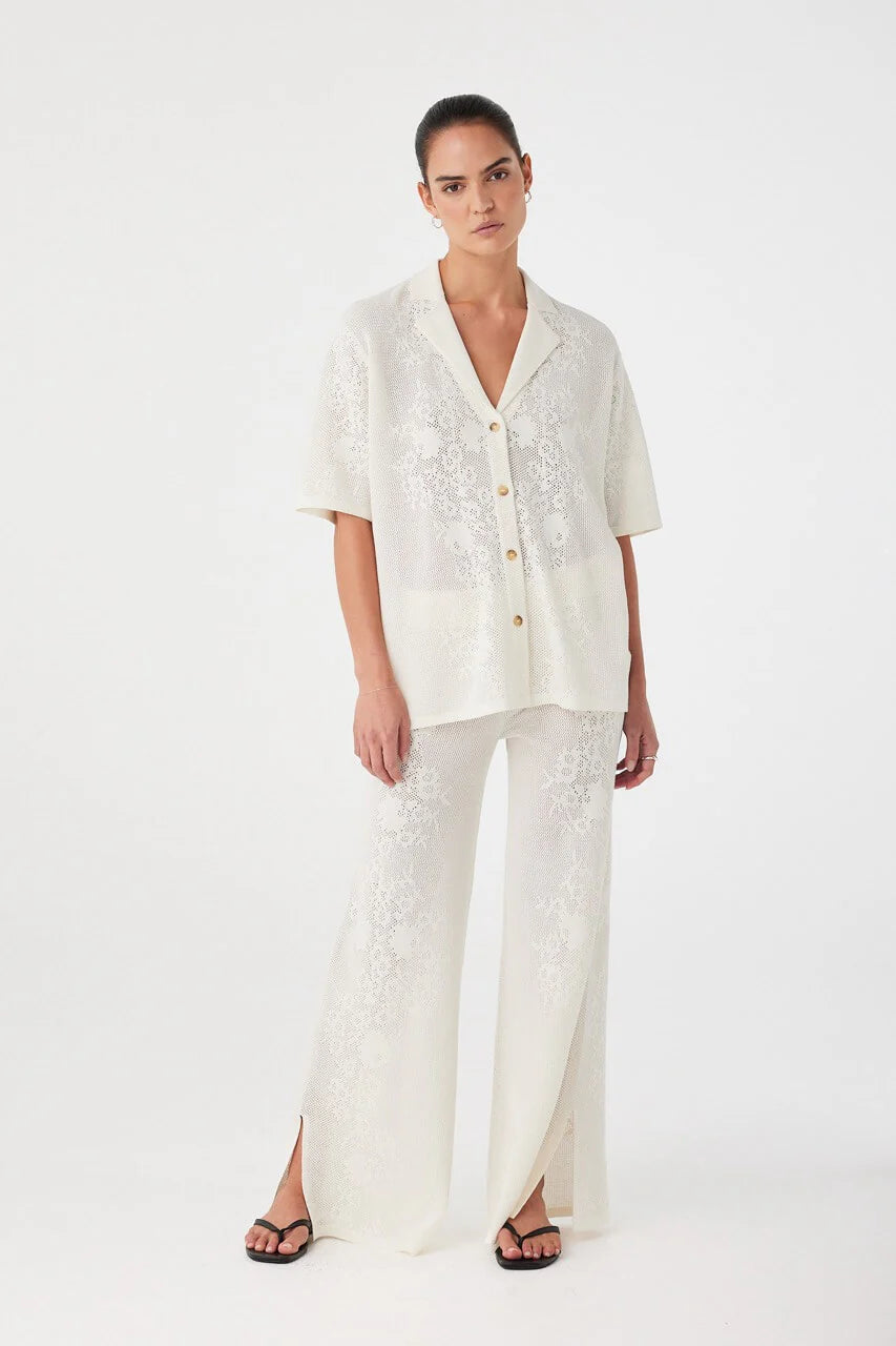 ARCAA Aster Crochet Pant - Cream