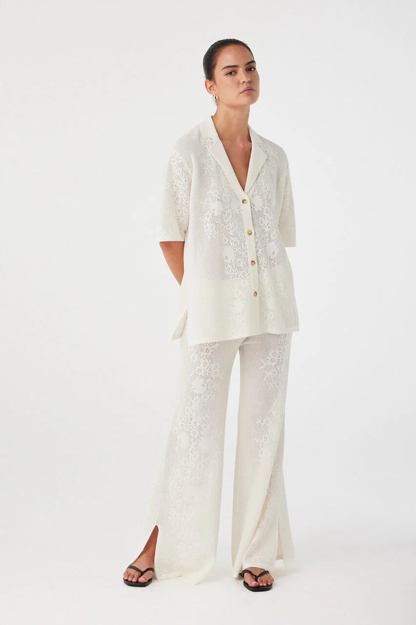 ARCAA Aster Crochet Pant - Cream