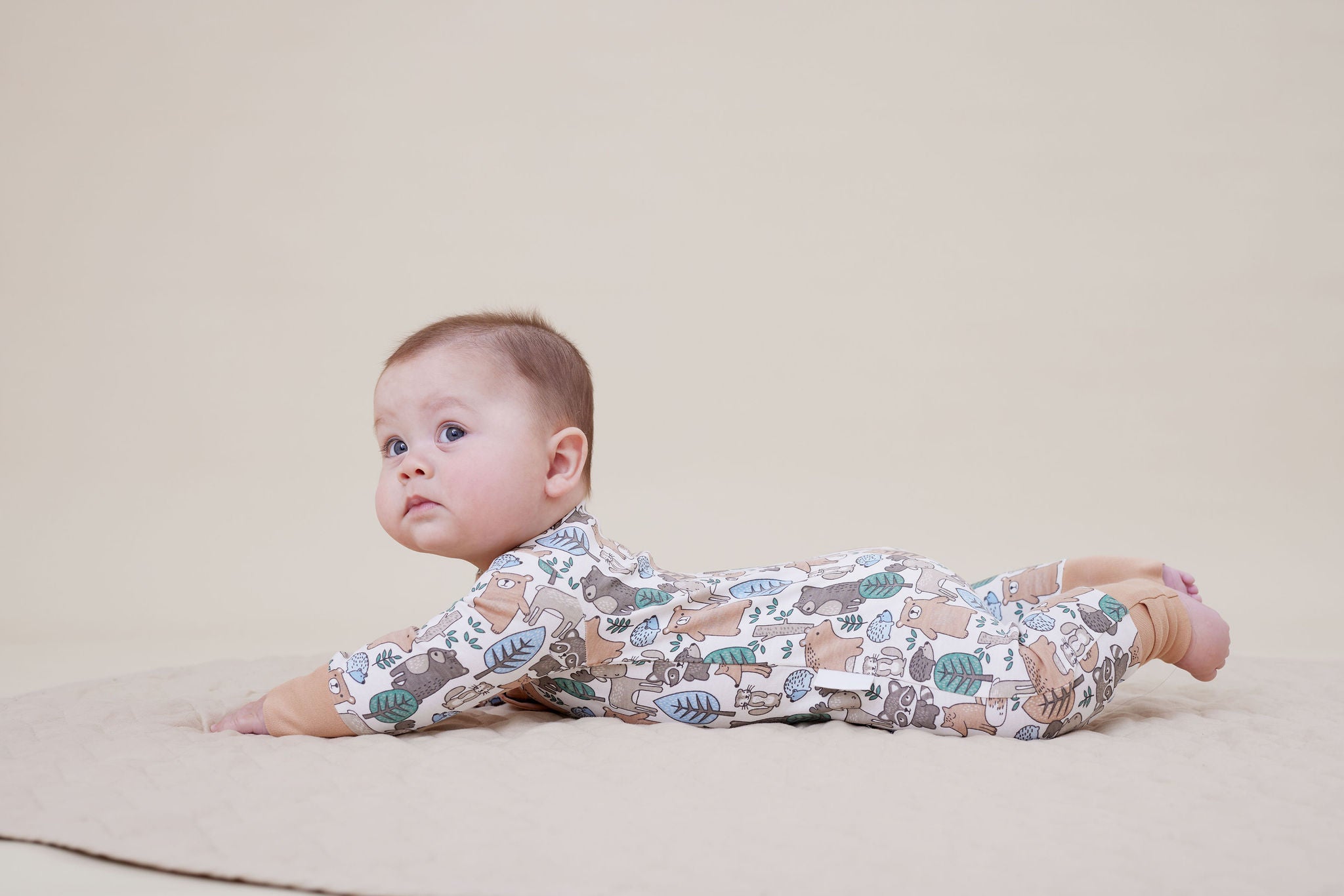 Aster & Oak Noah Woodland Zip Romper