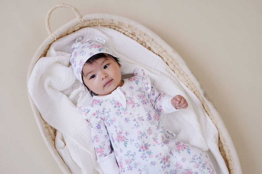 Aster & Oak Pastel Bloom Zip Romper