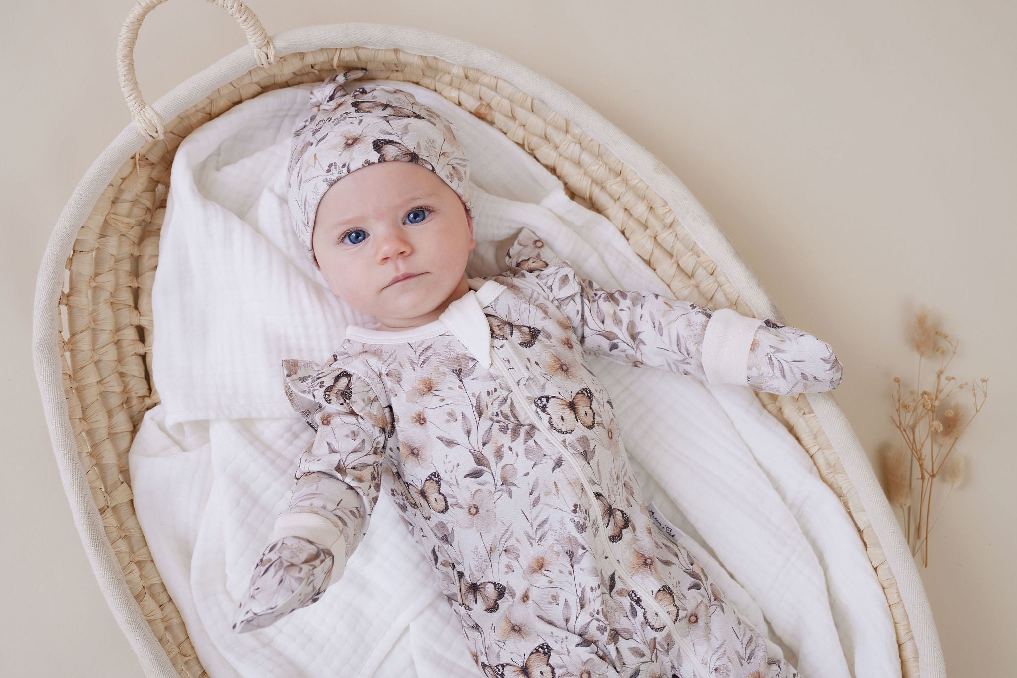 Aster & Oak Butterfly Fields Zip Romper