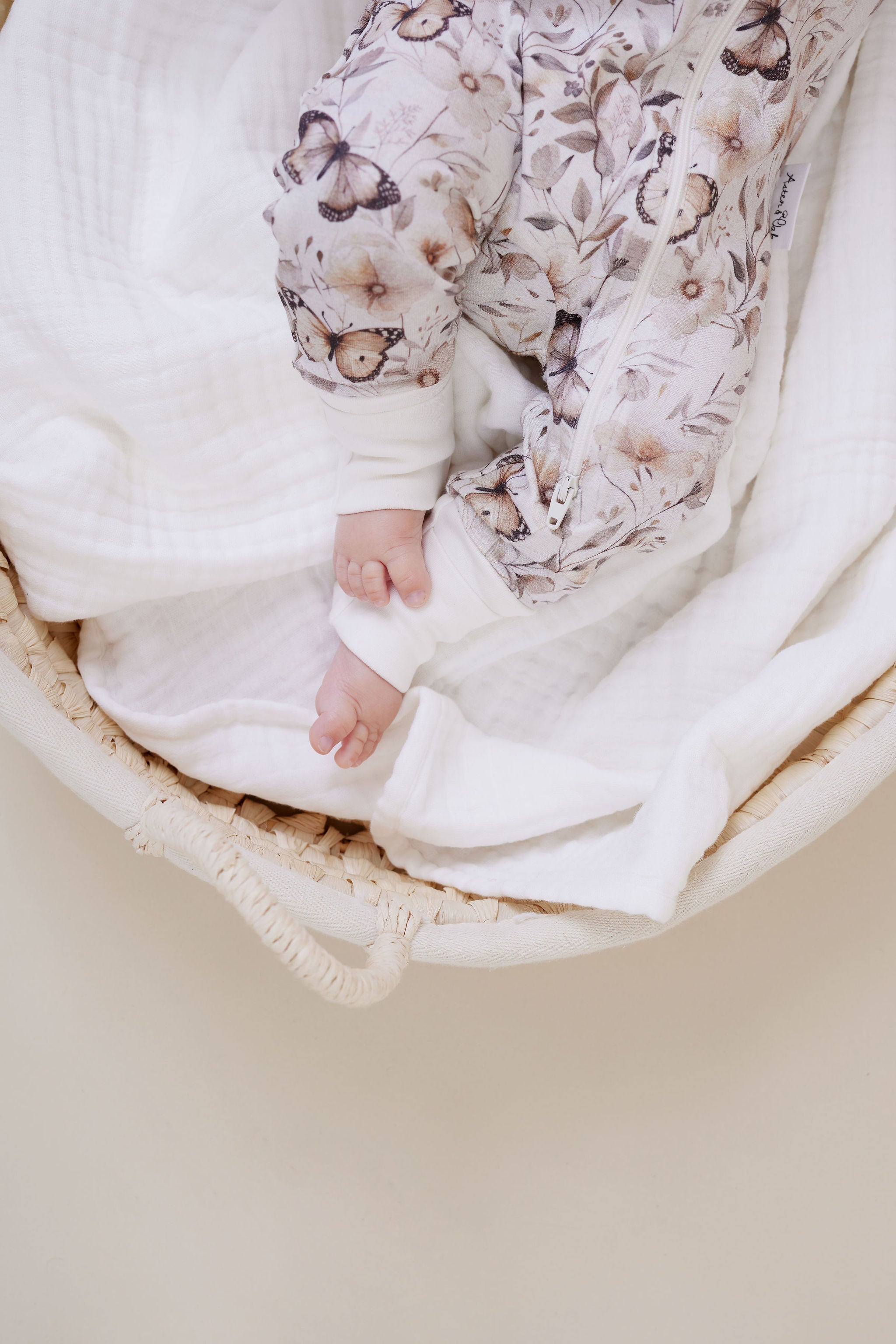 Aster & Oak Butterfly Fields Zip Romper