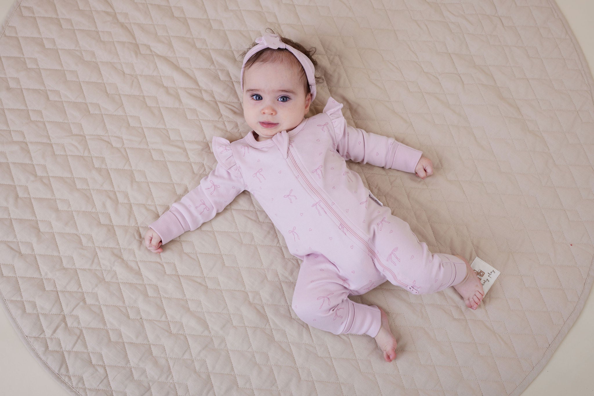 Aster & Oak Lilly Bow Zip Romper