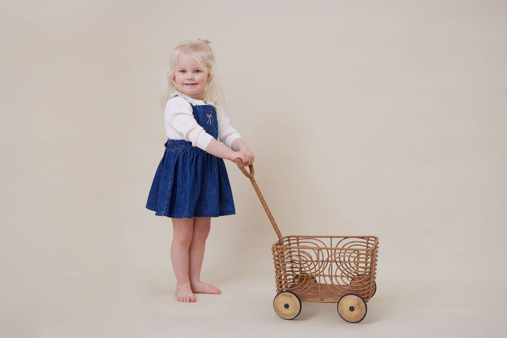 Aster & Oak Bow Denim Pini Dress