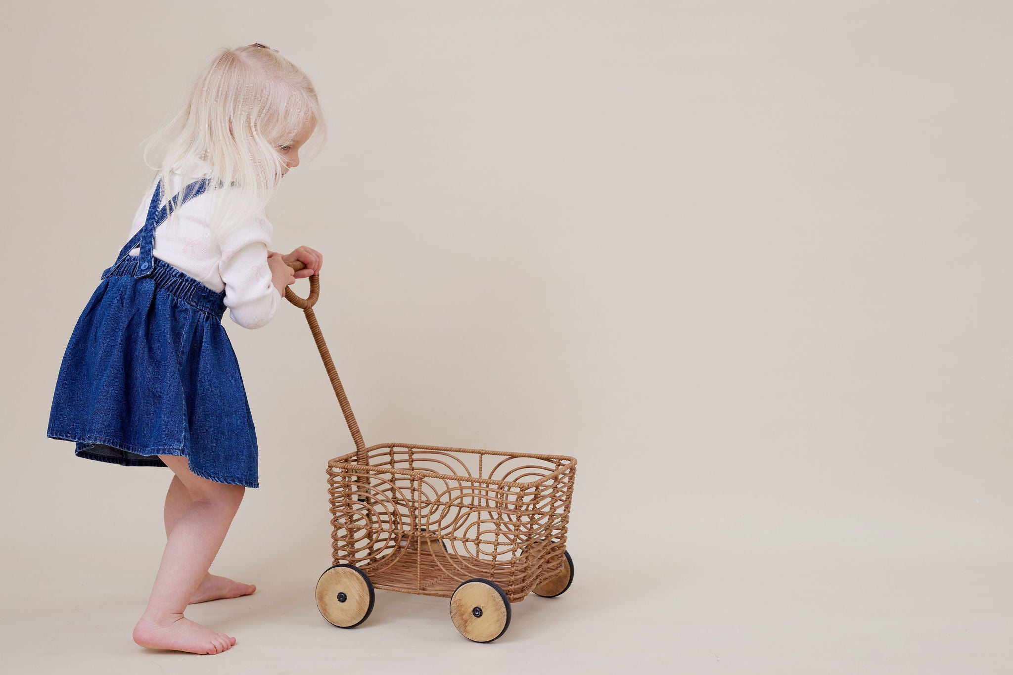 Aster & Oak Bow Denim Pini Dress