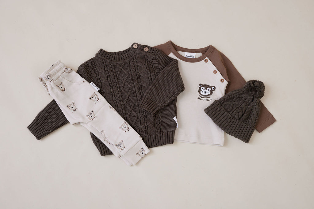 Aster & Oak Espresso Cable Knit Jumper