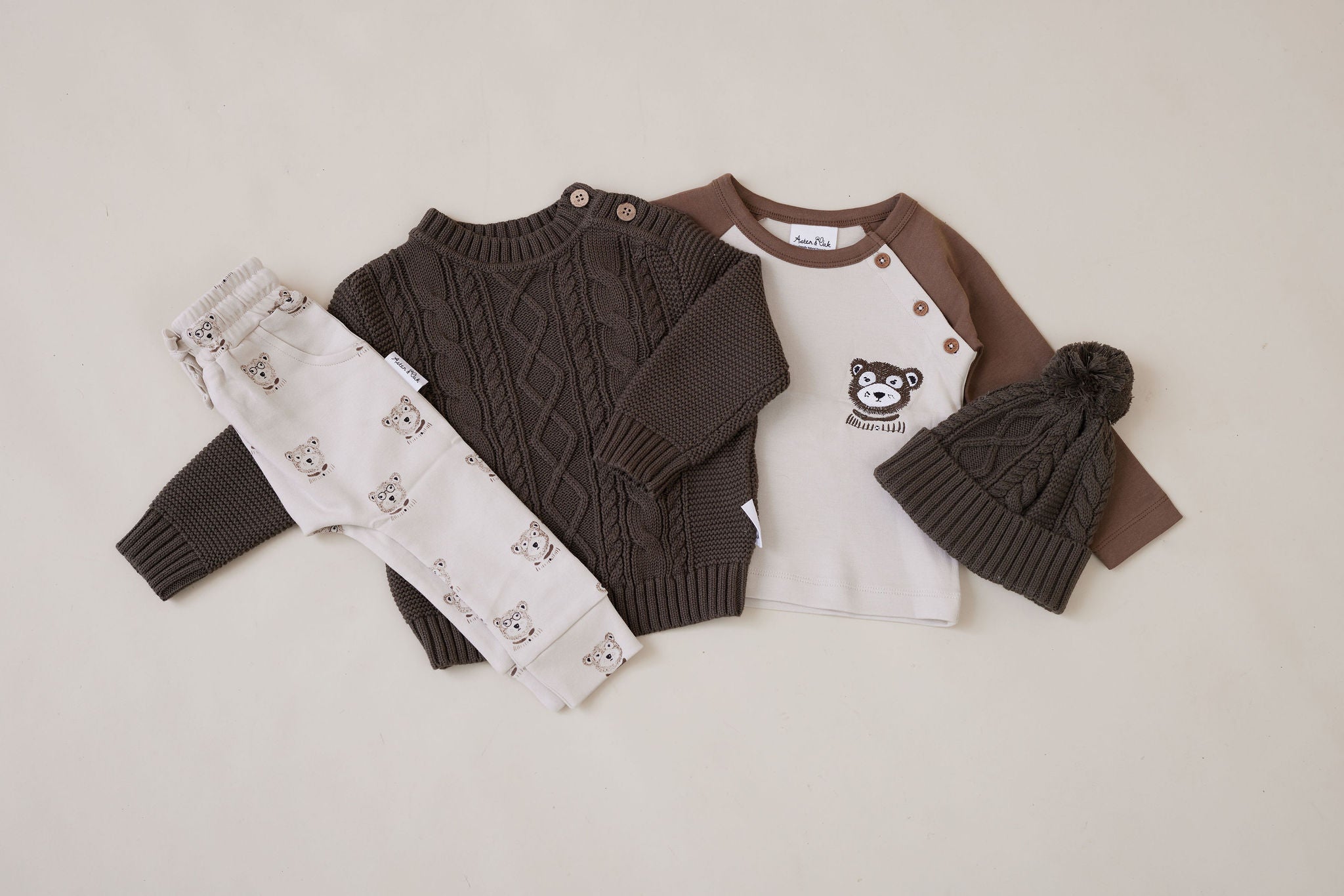Aster & Oak Byron Bear Raglan Top