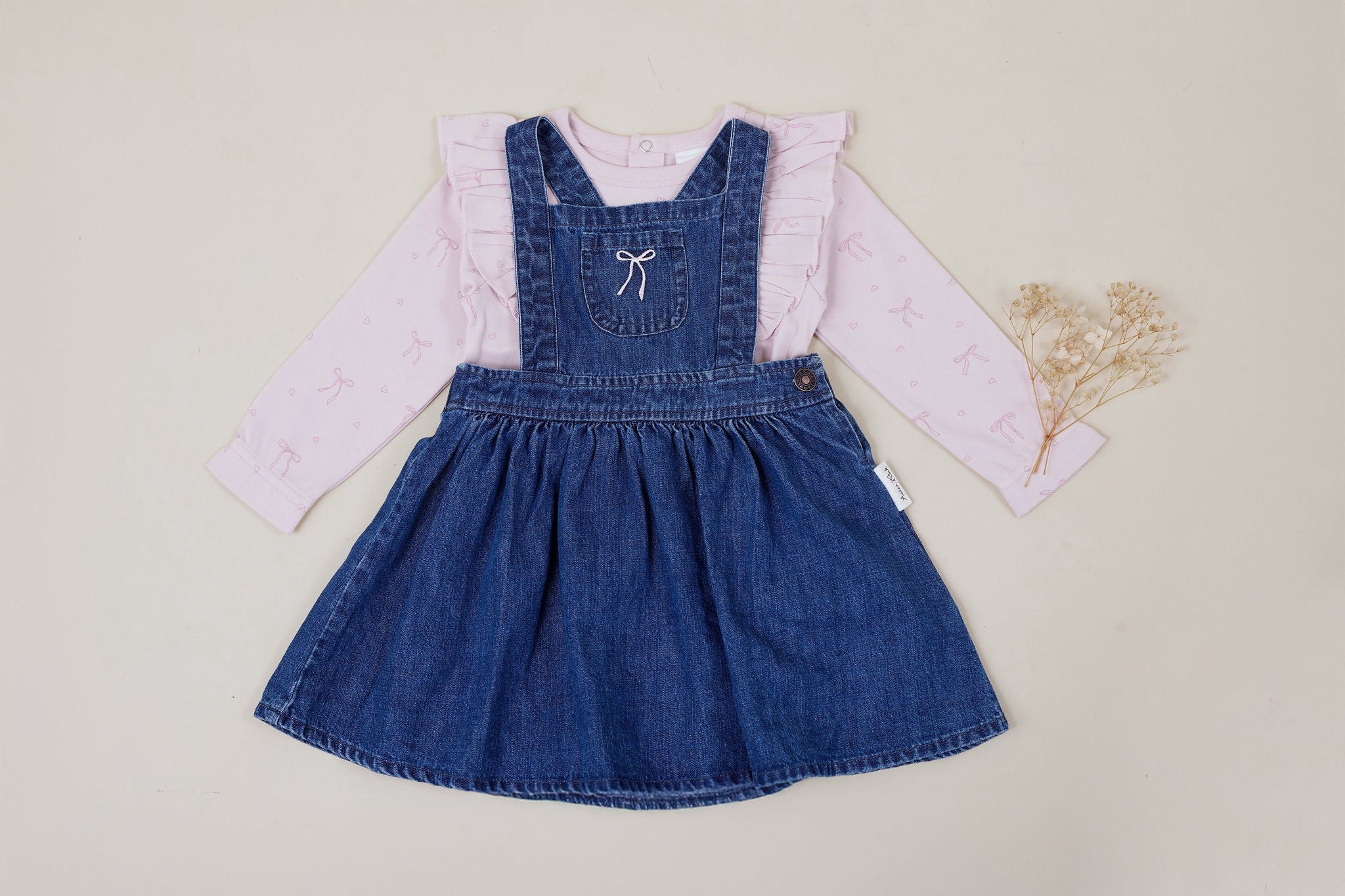Aster & Oak Bow Denim Pini Dress