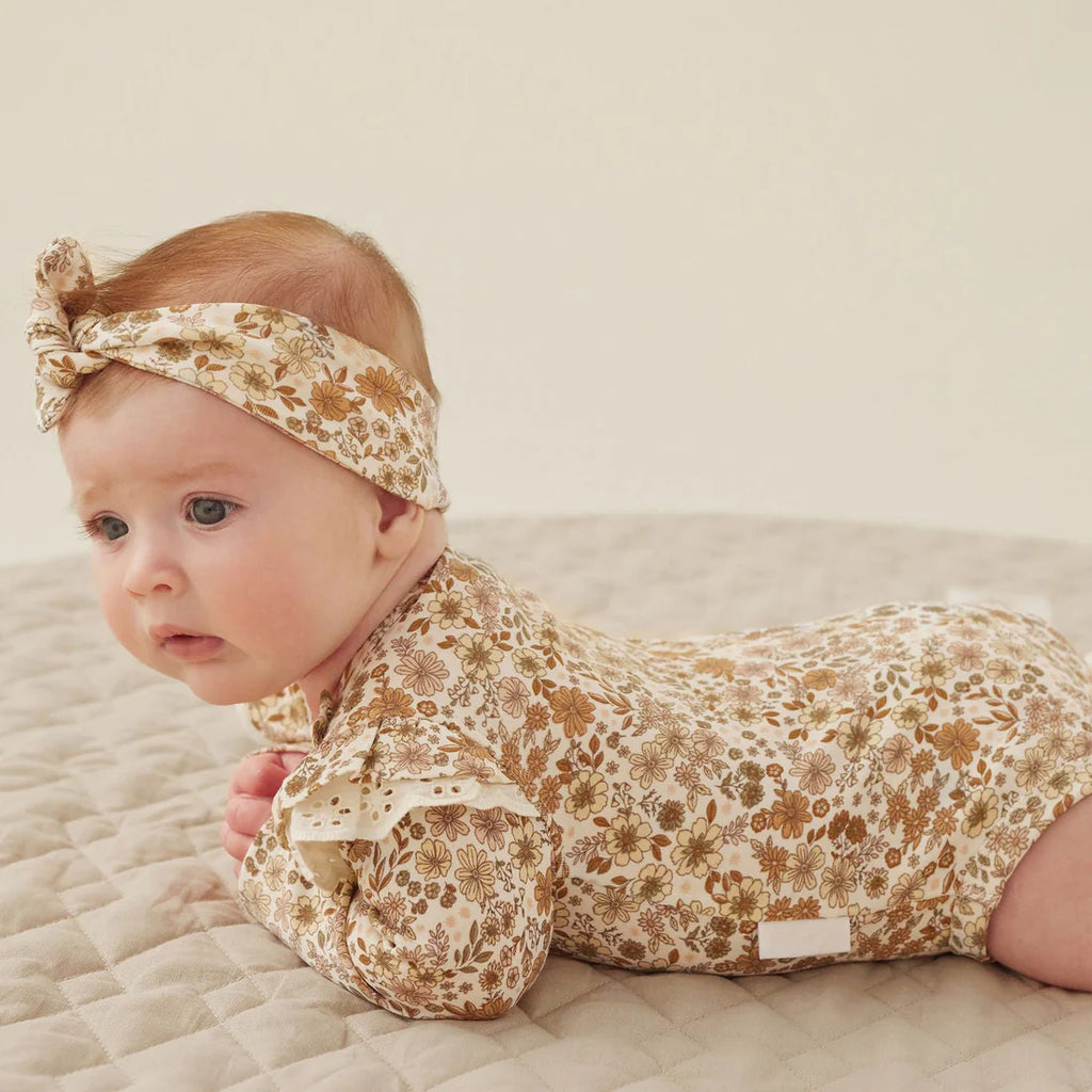 Aster & Oak Bailey Floral Flutter Onesie
