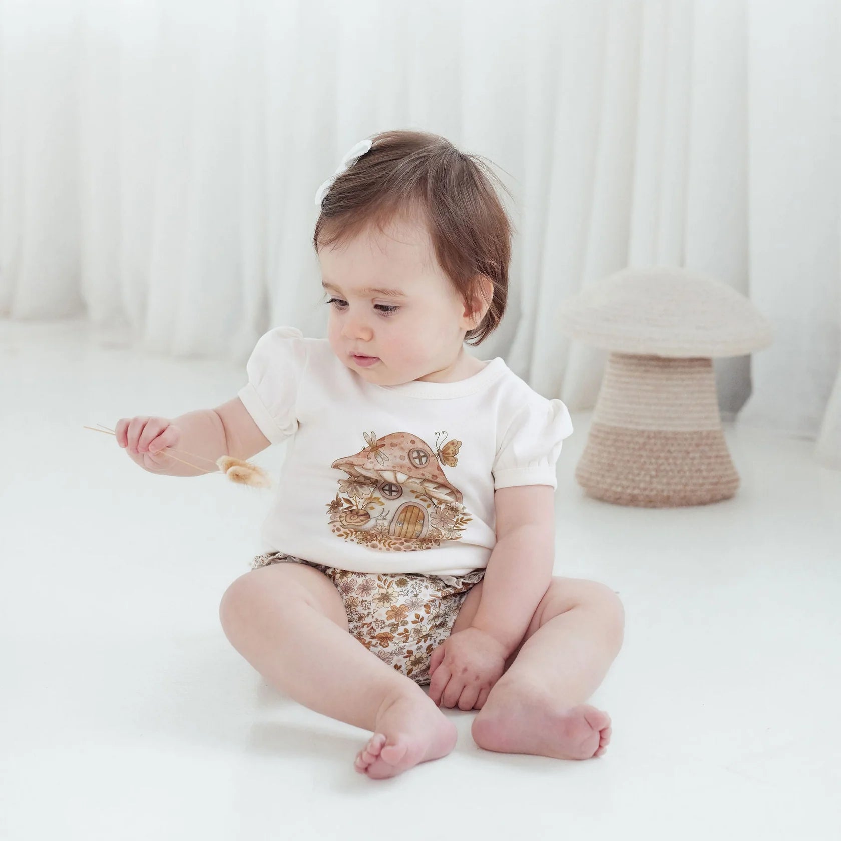 Aster & Oak Mushroom Print Onsie