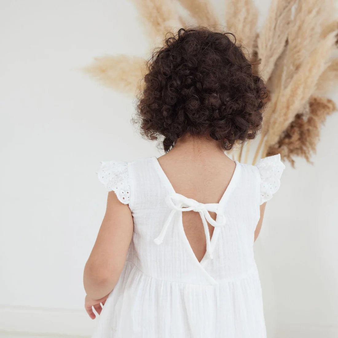 Aster & Oak - White Muslin Flutter Dress