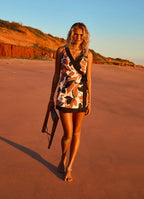 Seafolly Australia Secret Garden Mini Wrap Mini Dress Black