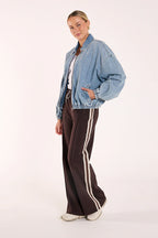 Feather & Noise Harrier Denim Bomber Washed Blue