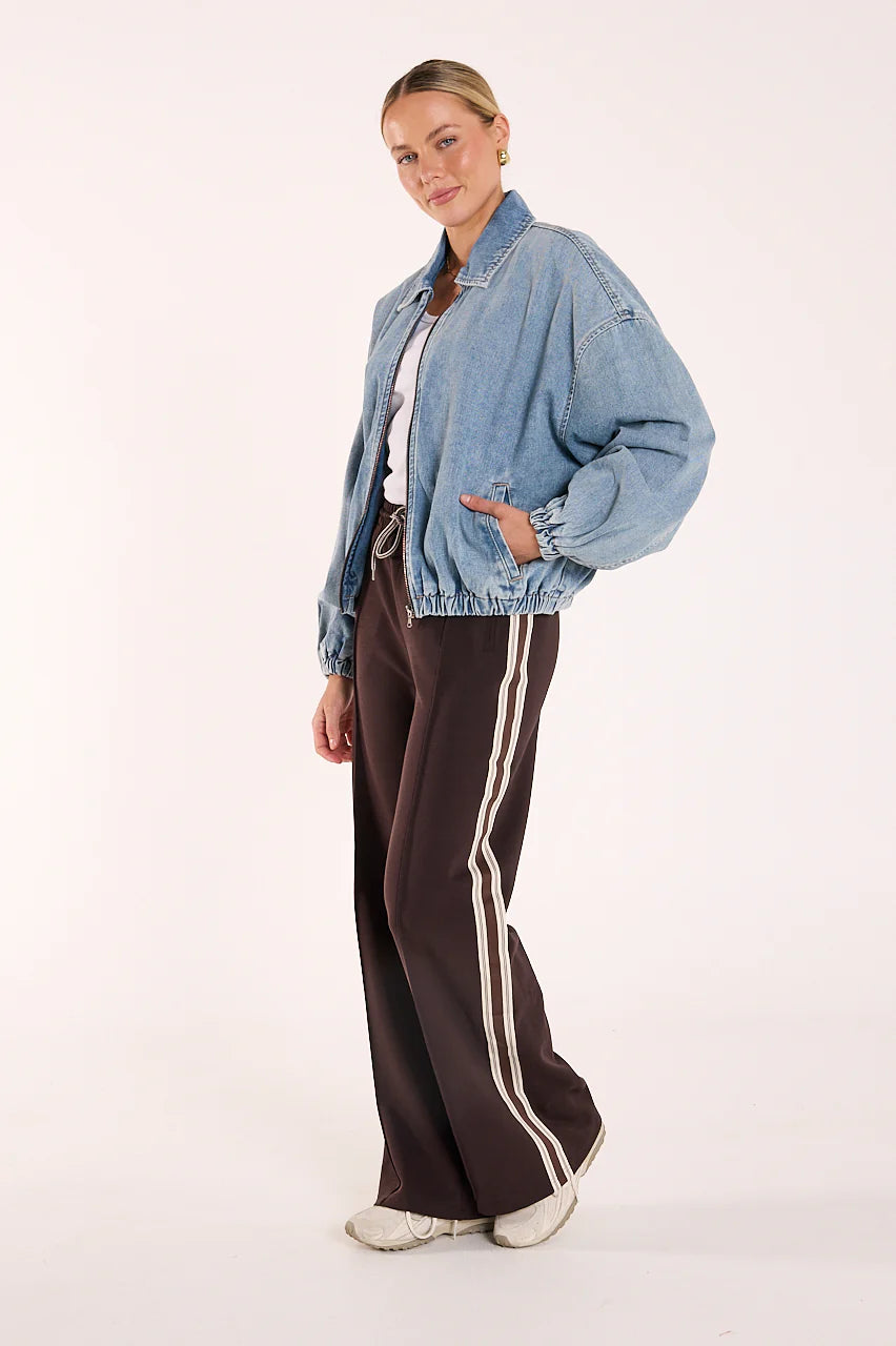 Feather & Noise Harrier Denim Bomber Washed Blue