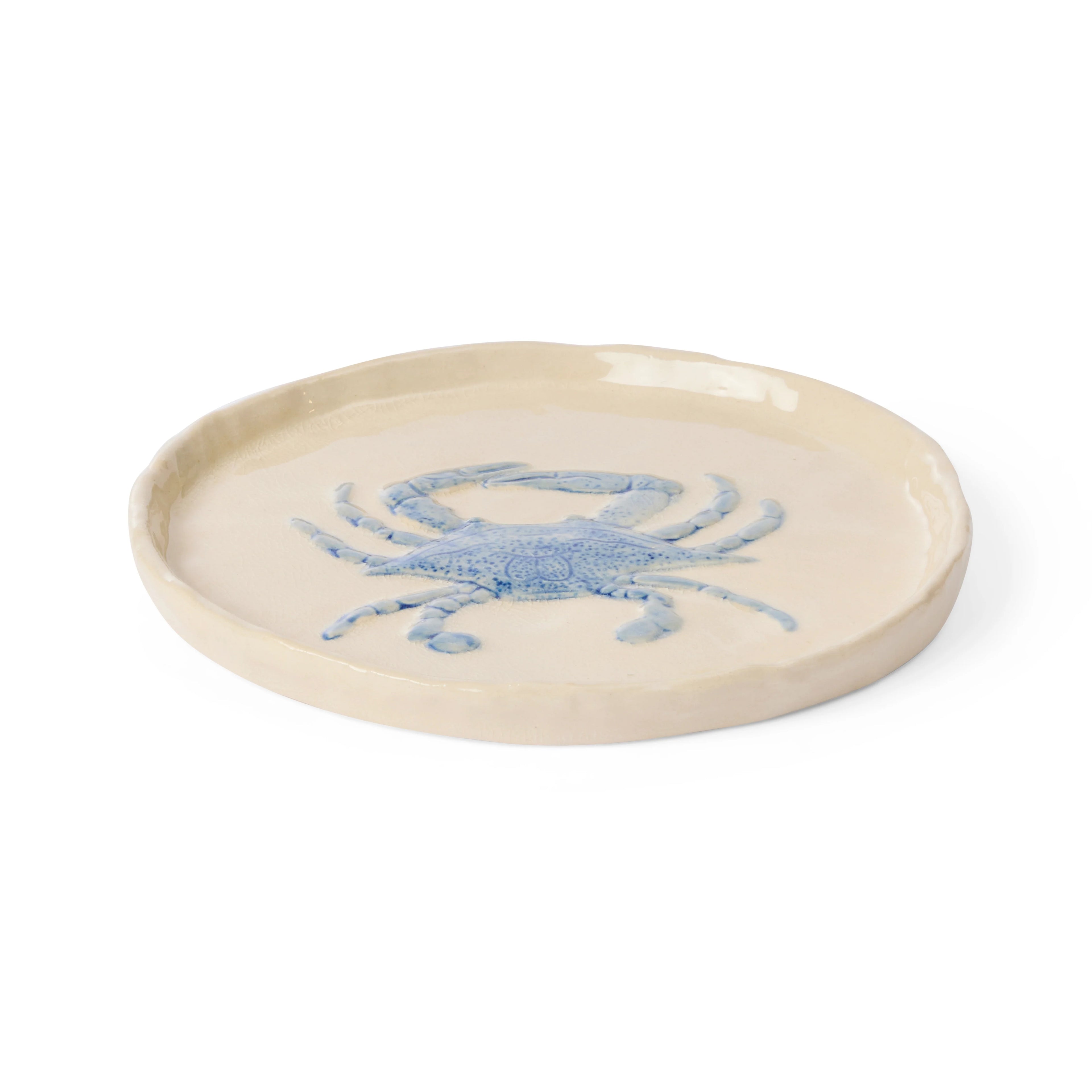 Madras Link Crab Blue Glazed Plate