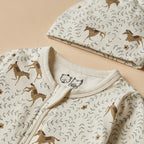 Wilson & Frenchy Trixie Horse Organic Terry Zipsuit With Feet