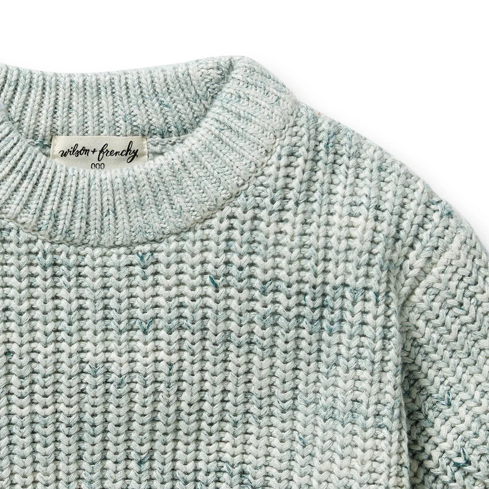 Wilson & Frenchy Moss Speckle Organic Knitted Jumper