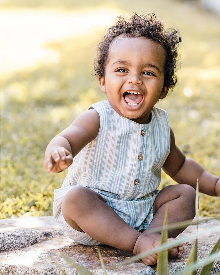 Fox & Finch Puffin Stripe Romper