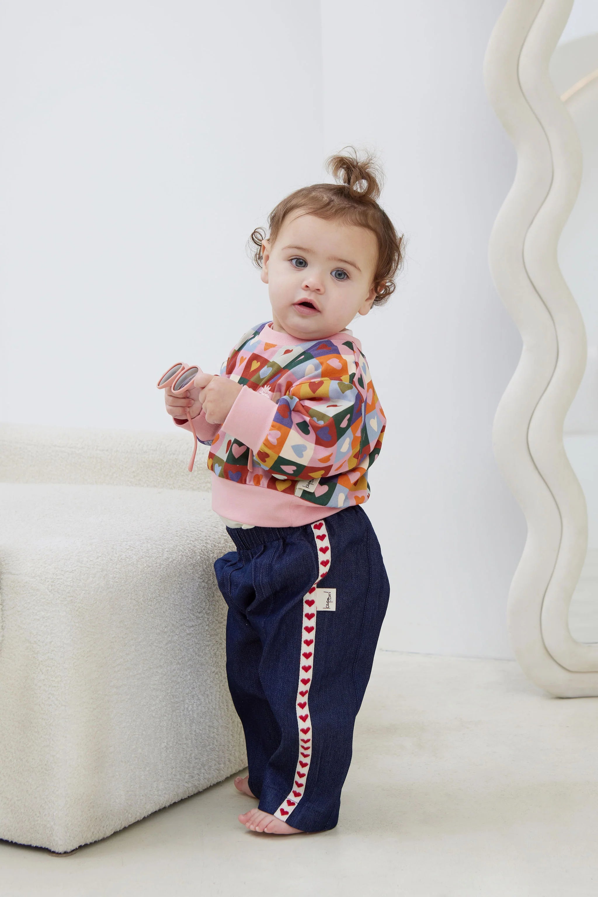 Kapow Kids Heart Checkerboard Sweater