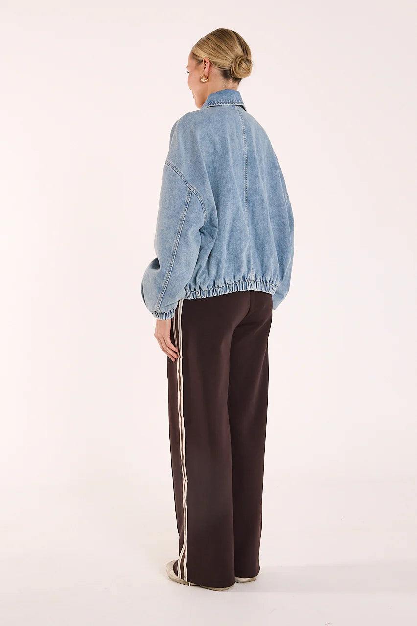 Feather & Noise Harrier Denim Bomber Washed Blue