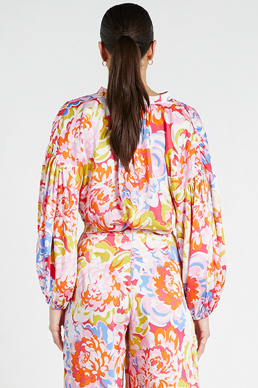 Bohemian Traders Billow Sleeve Blouse || Sakura Blossom