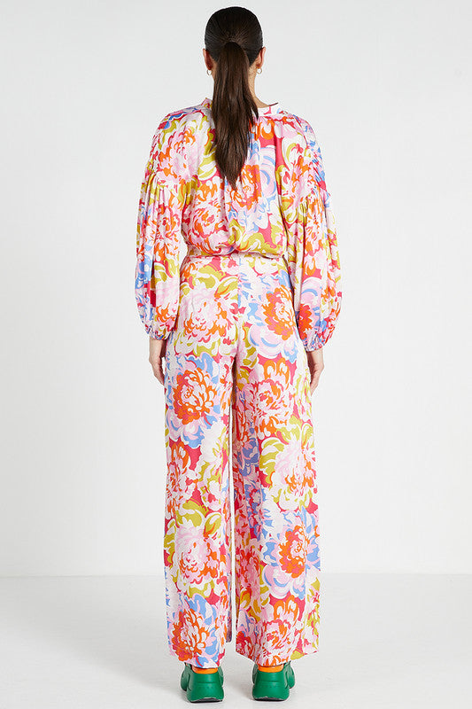 Bohemian Traders Flared High Waisted Pant || Sakura Blossom