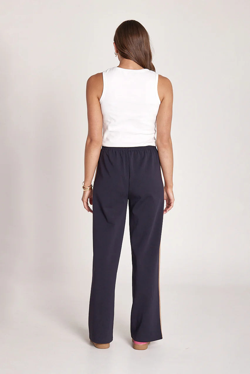 Feather & Noise Noah Wide Pant Navy Camel Stripe